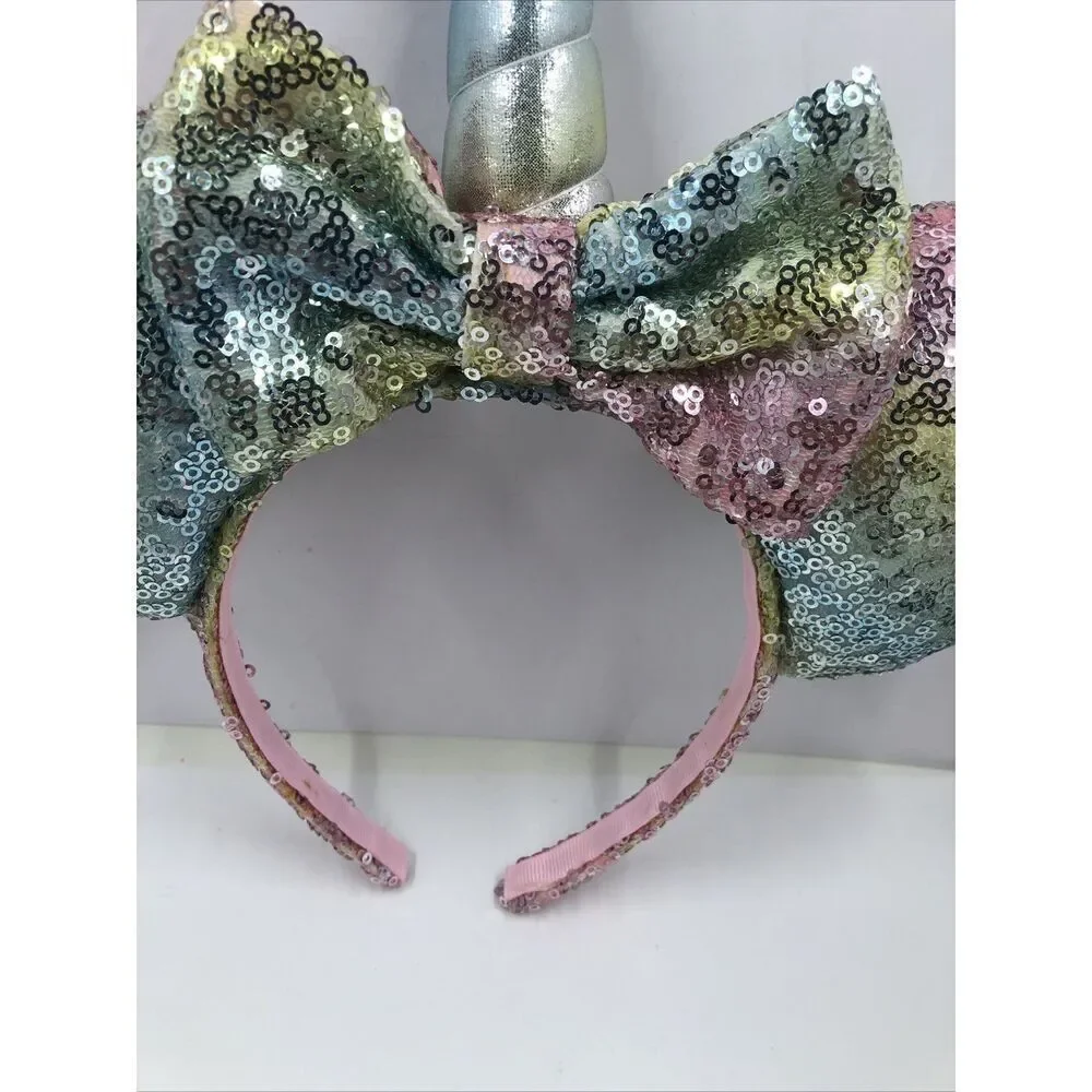 Disney Parks Unicorn Minnie Mouse Ears Headband-pastel Sequin Bow Horn